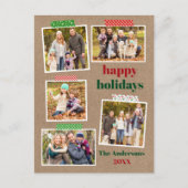Craft Tape Happy Holidays 5 Foto Kraft Postkarte (Vorderseite)
