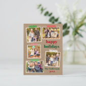 Craft Tape Happy Holidays 5 Foto Kraft Postkarte (Stehend Vorderseite)
