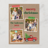 Craft Tape Red Truck WeihnachtsKraft Postkarte (Vorderseite)