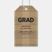 Craft Tartan Kariert Modern Simple Boy Abschluss Geschenkanhänger (Vorderseite)