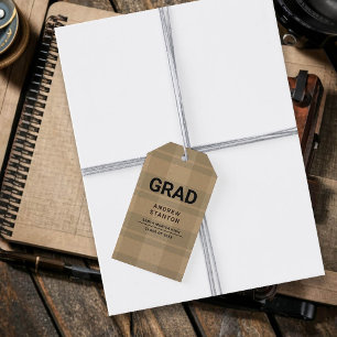 Craft Tartan Kariert Modern Simple Boy Abschluss Geschenkanhänger