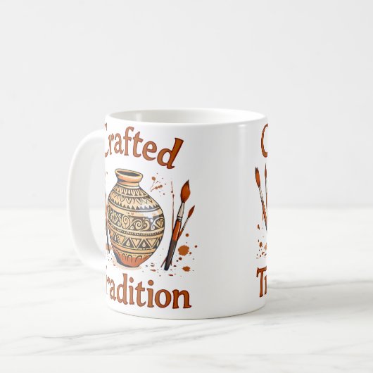 Crafted Tradition Cultural Pottery Design Kaffeetasse (Vorderseite Links)