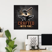 Crafted With Fire – Rustic Artisan Poster (Heimbüro)