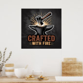 Crafted With Fire – Rustic Artisan  Poster (Küche)