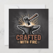 Crafted With Fire – Rustic Artisan Sticker Einladung (Vorderseite)