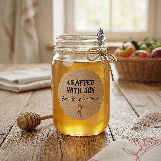 Crafted With Joy Kraft Personalized  Runder Aufkleber