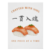 Crafted with Soul" Sushi ‐Japanese‐寿司‐kanji Poster (Vorderseite)