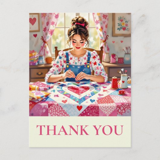 Crafter Quilting Sewing Thank you Postkarte (Vorderseite)