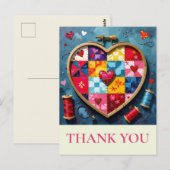 Crafter Quilting Sewing Thank you Postkarte (Vorne/Hinten)