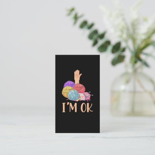 Crafting Crochet süchtig Mutter Tante Yarn Lover Visitenkarte (Stehend Vorderseite)