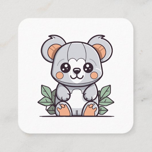 Crafting Kawaii Magic Koala Vector Quadratische Visitenkarte (Rückseite)