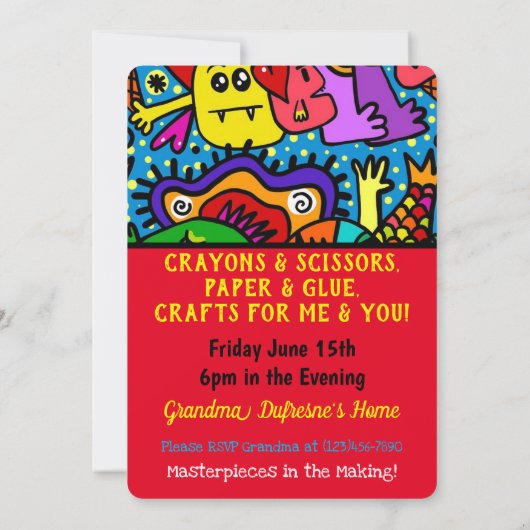 Crafts Playdate Einladung (Rückseite)