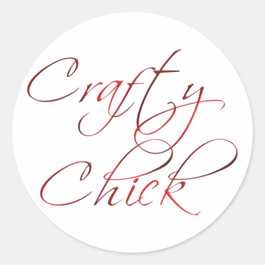 Crafty Chick Runder Aufkleber (Vorderseite)