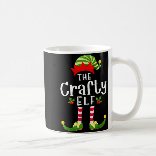 Crafty Christmas Elf Matching Pajama X-mas Party Kaffeetasse (Rechts)