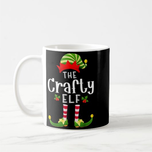 Crafty Christmas Elf Matching Pajama X-mas Party Kaffeetasse (Links)