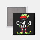 Crafty Christmas Elf Matching Pajama X-mas Party  Magnet (Vorderseite/Rückseite)