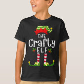Crafty Christmas Elf Matching Pajama X-mas Party  T-Shirt (Vorderseite)