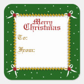 Crafty Christmas-Geschenksticker Quadratischer Aufkleber (Vorderseite)