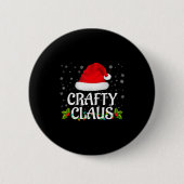 Crafty Claus Christmas Lights Santa Pajama Family Button (Vorderseite)