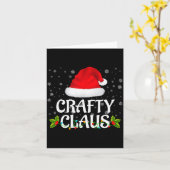 Crafty Claus Christmas Lights Santa Pajama Family Karte (Gelbe Blume)