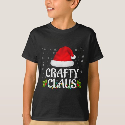 Crafty Claus Christmas Lights Santa Pajama Family T-Shirt (Vorderseite)