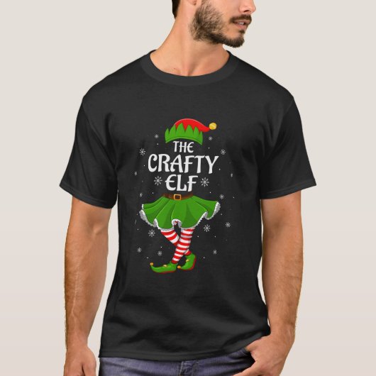Crafty Elf Christmas Family Girls Women Elf Squad T-Shirt (Vorderseite)