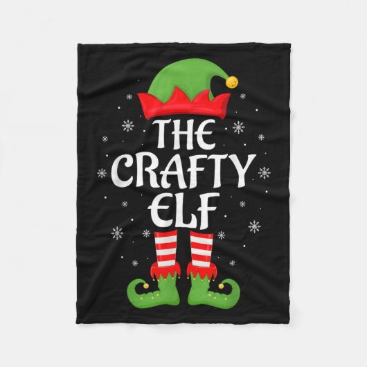 Crafty Elf Xmas Family Matching Elf Squad Christma Fleecedecke (Vorderseite)