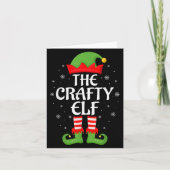 Crafty Elf Xmas Family Matching Elf Squad Christma Karte (Vorderseite)