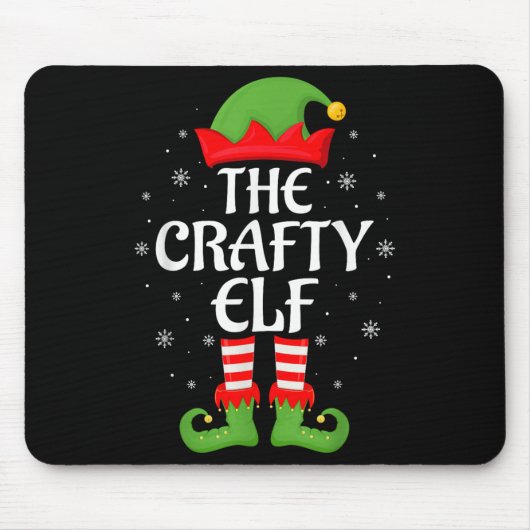 Crafty Elf Xmas Family Matching Elf Squad Christma Mousepad (Vorne)
