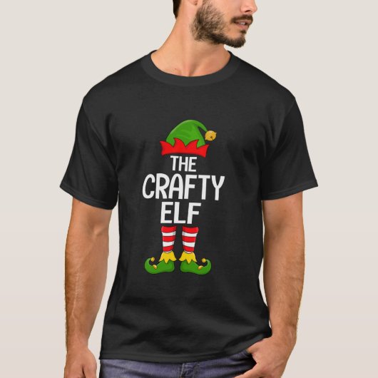 Crafty Elf Xmas Matching Family Elf Squad Christma T-Shirt (Vorderseite)