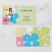 Crafty Girl Business Card Visitenkarte (Vorne/Hinten)