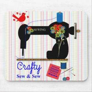 Crafty Näh- und Nähmaschine, Vintag Mousepad