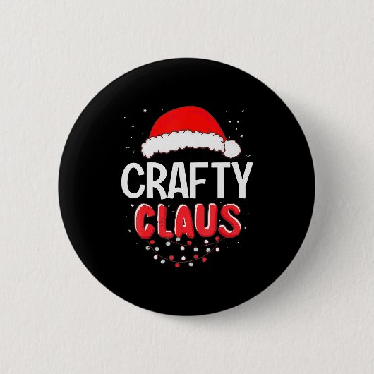 Crafty Santa Claus Christmas Matching Costume  Button (Vorderseite)