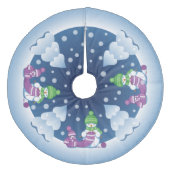 Crafty Snowman Knitting Scarf Fleece Weihnachtsbaumdecke (Vorderseite)