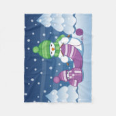 Crafty Snowman Knitting Scarf Fleecedecke (Vorderseite)