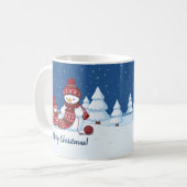 Crafty Snowman Knitting Scarf Kaffeetasse (Vorderseite Links)