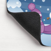 Crafty Snowman Knitting Scarf Mousepad (Ecke)