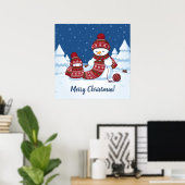 Crafty Snowman Knitting Scarf Poster (Heimbüro)