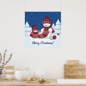 Crafty Snowman Knitting Scarf Poster (Küche)