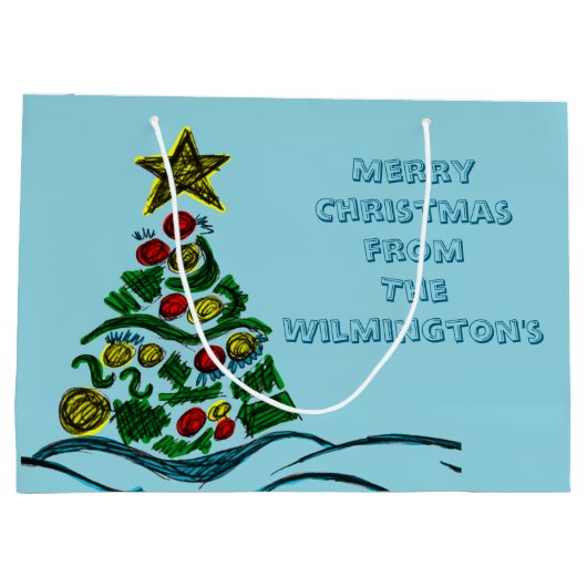 Crafty Tree Christmas Große Geschenktüte (Rückseite)