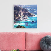 Craggy Coastline of the Sea Canvas Print Leinwanddruck (Insitu (Wohnzimmer))