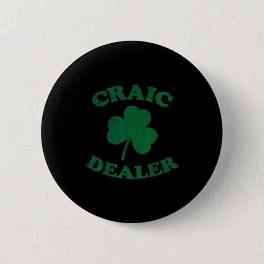 Craic Er Lustiger St. Patrick's Day Shamrock Tee Button (Vorderseite)