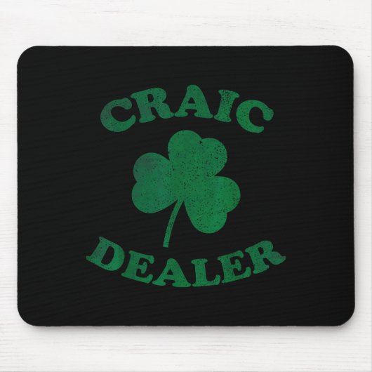 Craic Er Lustiger St. Patrick's Day Shamrock Tee Mousepad (Vorne)