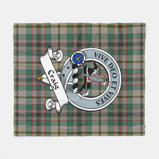 Craig Ancient Clan Abzeichen Tartan Kariert Fleecedecke (Vorderseite (Horizontal))