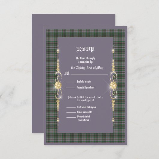 Craig Ancient Tartan Wedding RSVP (Vorne/Hinten)