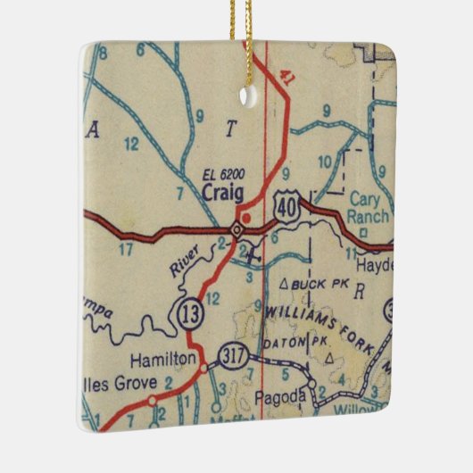 Craig CO 1945 Karte Keramikornament (Rechts)