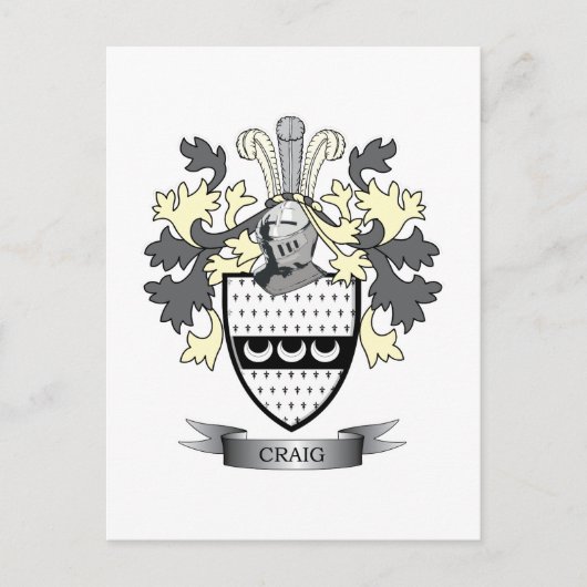 Craig Familienwappen Coat of Arms Postkarte (Vorderseite)