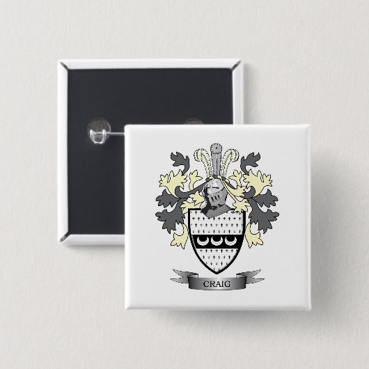 Craig-Familienwappen-Wappen Button (Vorne & Hinten)