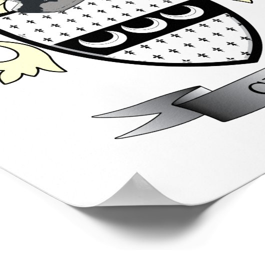 Craig Family Crest Coat of Arms Poster (Ecke)