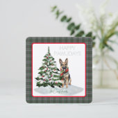 Craig Modern Tartan Happy Pawlidays Dog (Stehend Vorderseite)
